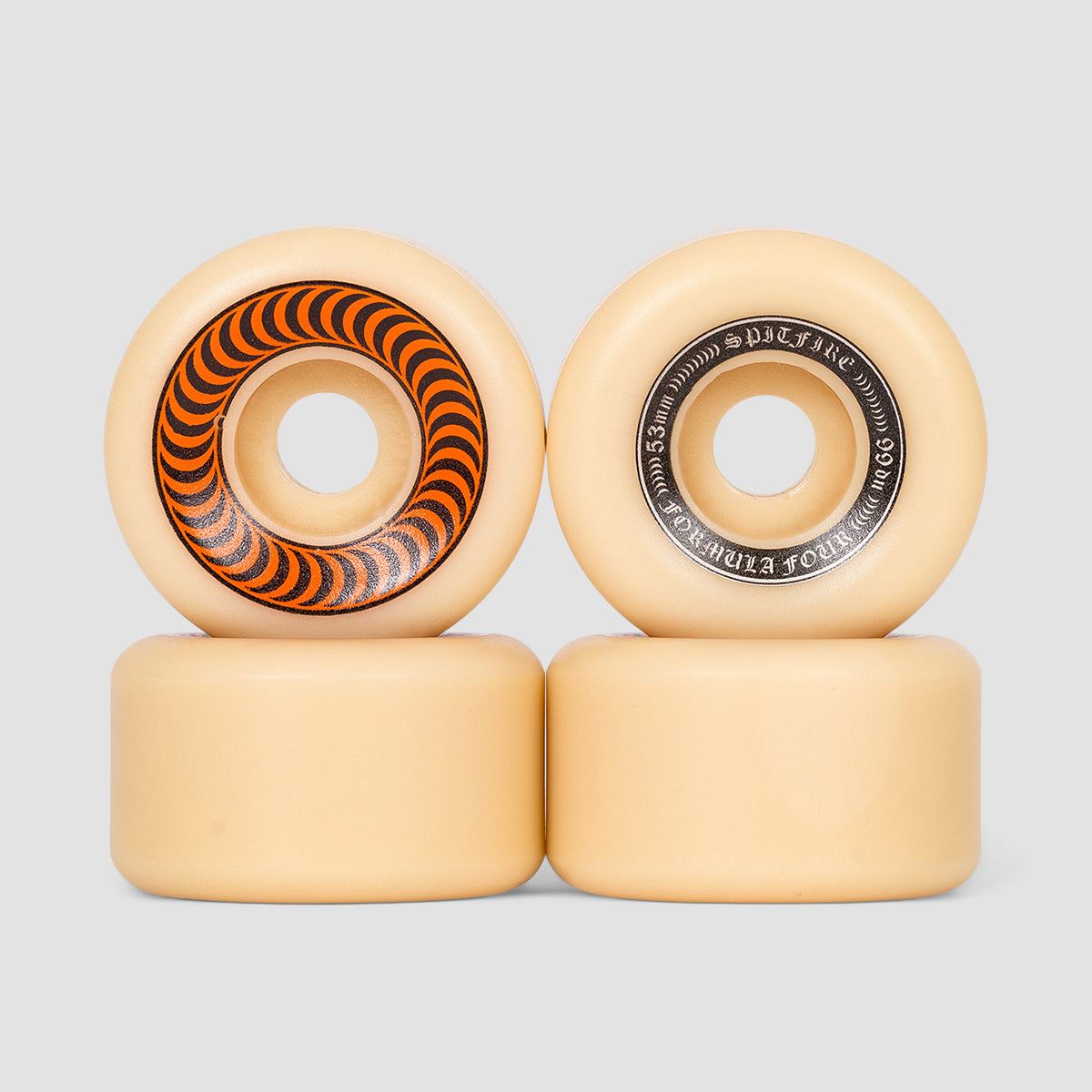 Spitfire Formula Four OG Classic 99DU Skateboard Wheels Natural/Orange 53mm