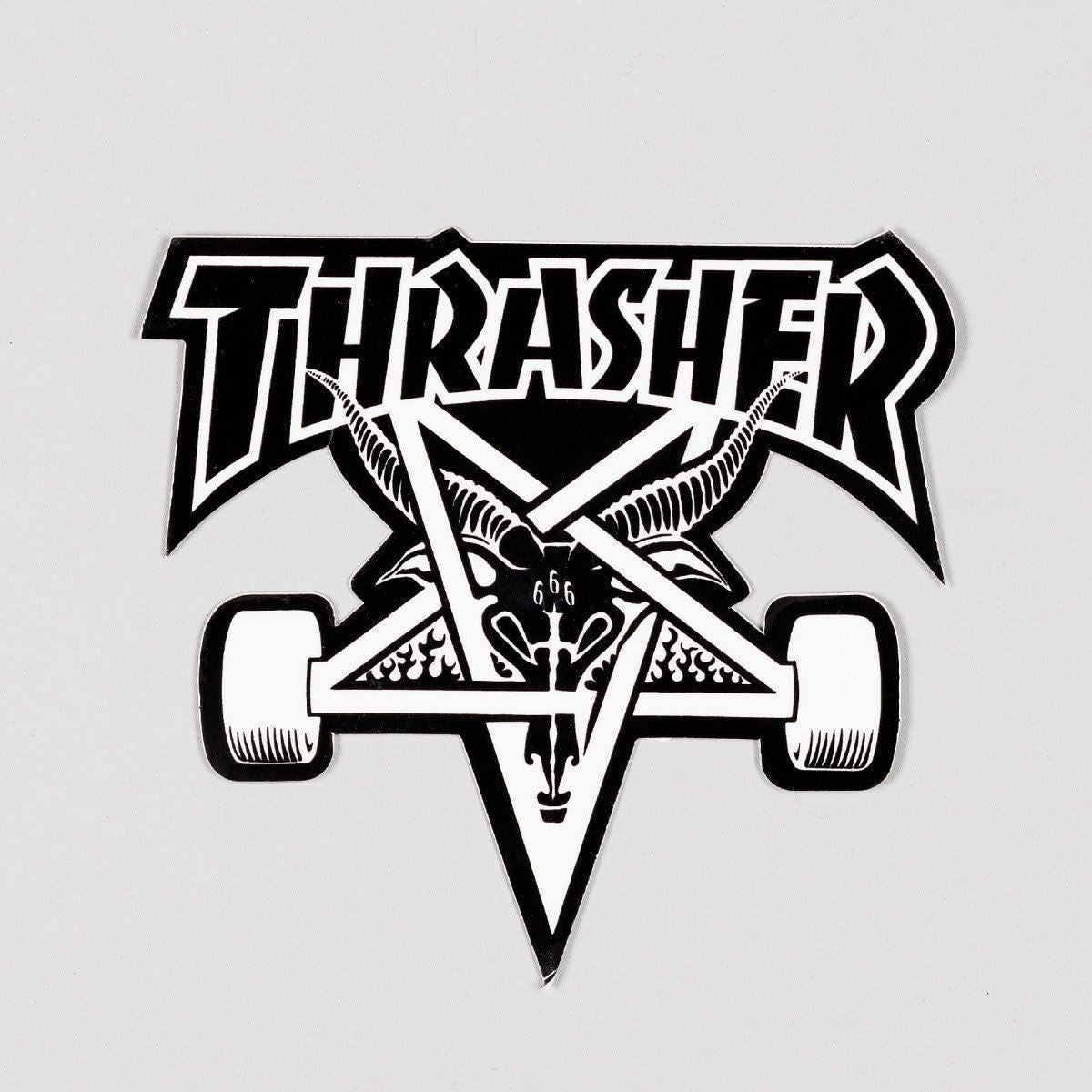 Thrasher Skate Goat Sticker Medium Black/White 100x95mm