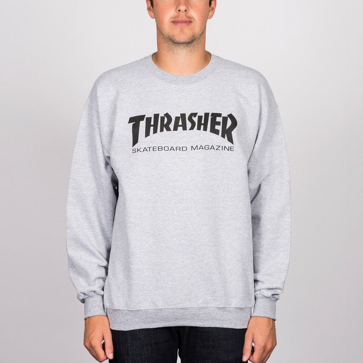 Thrasher Skate Mag Logo Crew Sweat Grey Heather