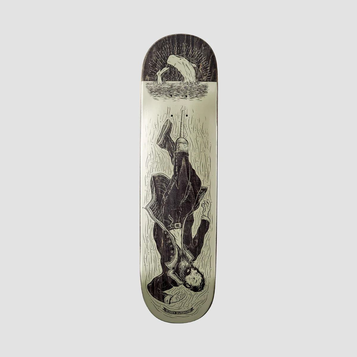 Heathen Ahab Drowning on Squarehead Skateboard Deck - 8.75"