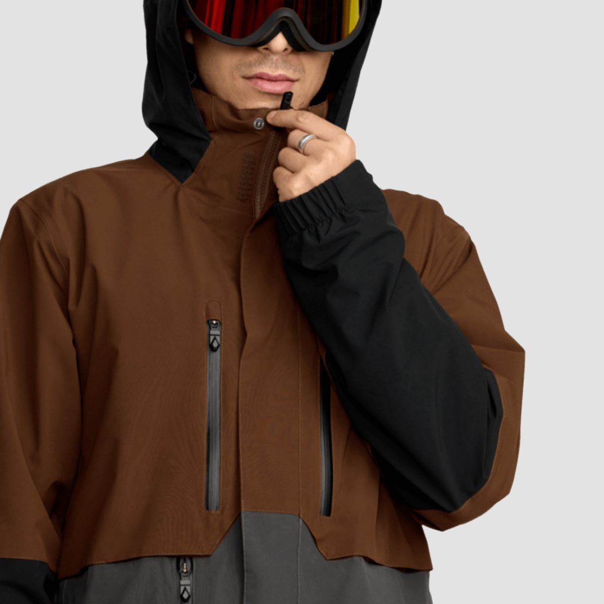 Volcom RNGE Stretch 30K Snow Jacket Brown