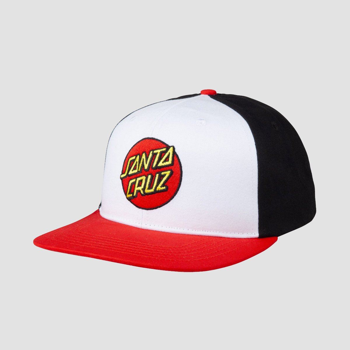 Santa Cruz Classic Dot Snapback Cap White/Black/Red