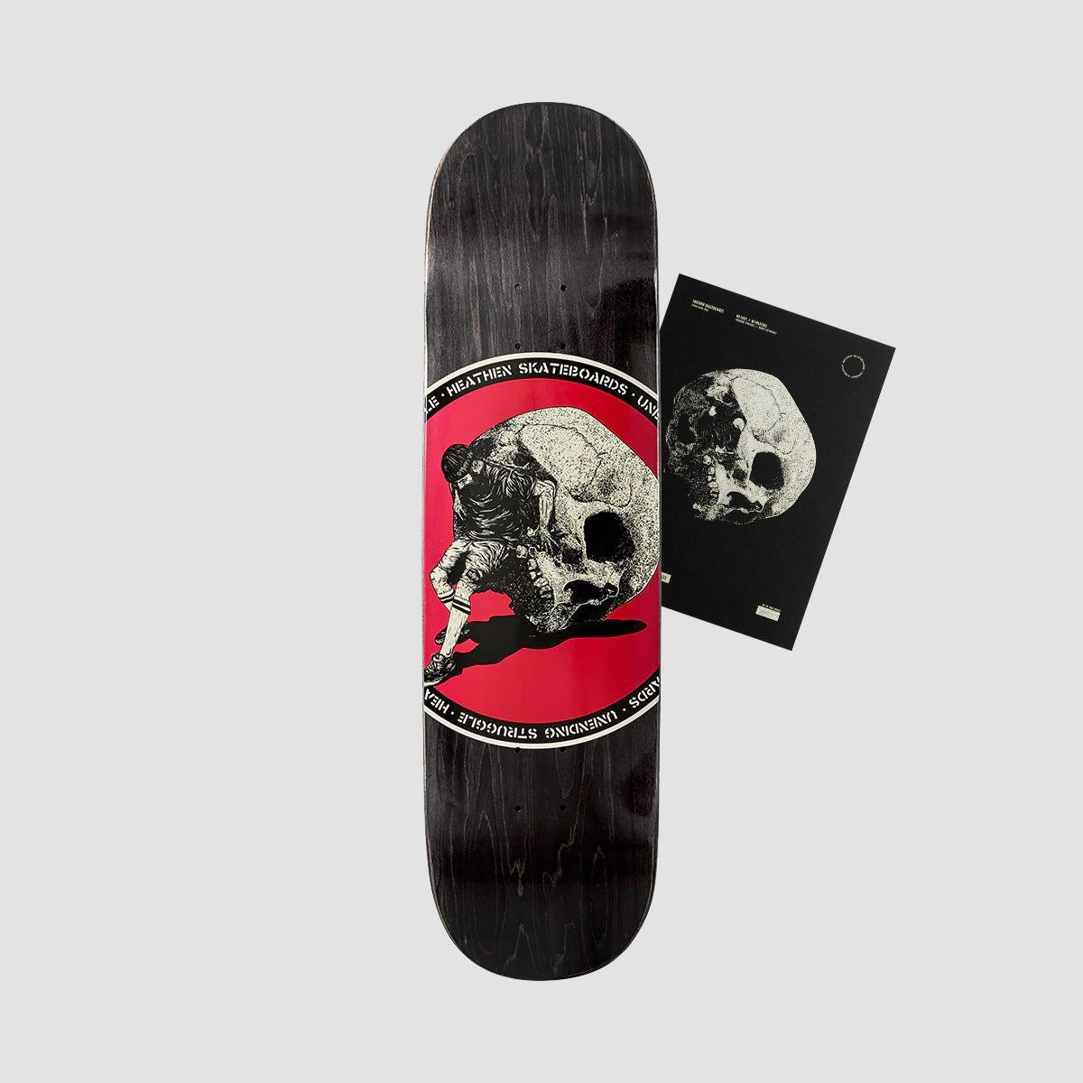 Heathen Sisyphus on Squarehead Skateboard Deck - 8.5"
