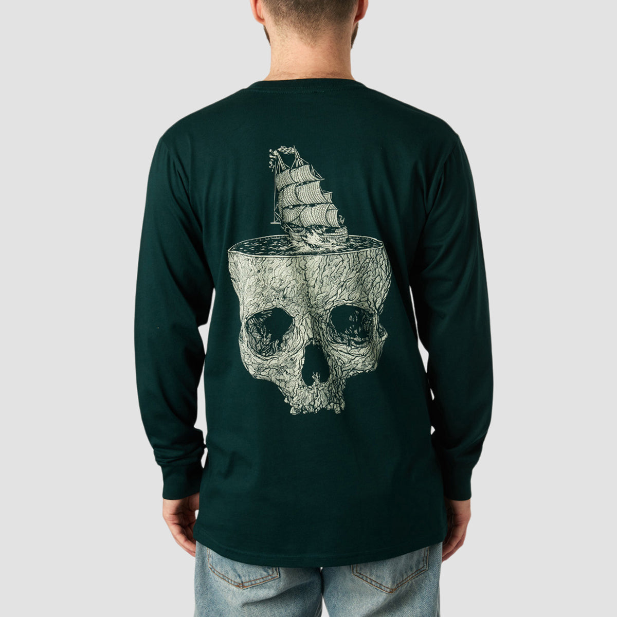 Heathen Stormy Seas Longsleeve T-Shirt Pine Green