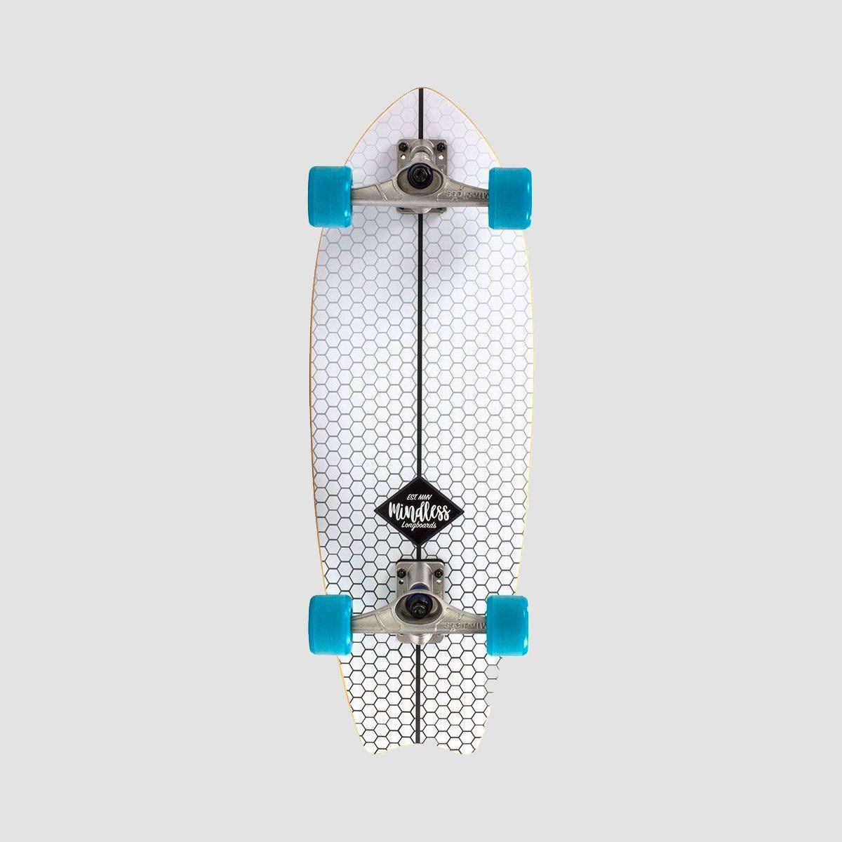 Mindless Surf Skate Fish Tail Crusier Complete White - 29.5"