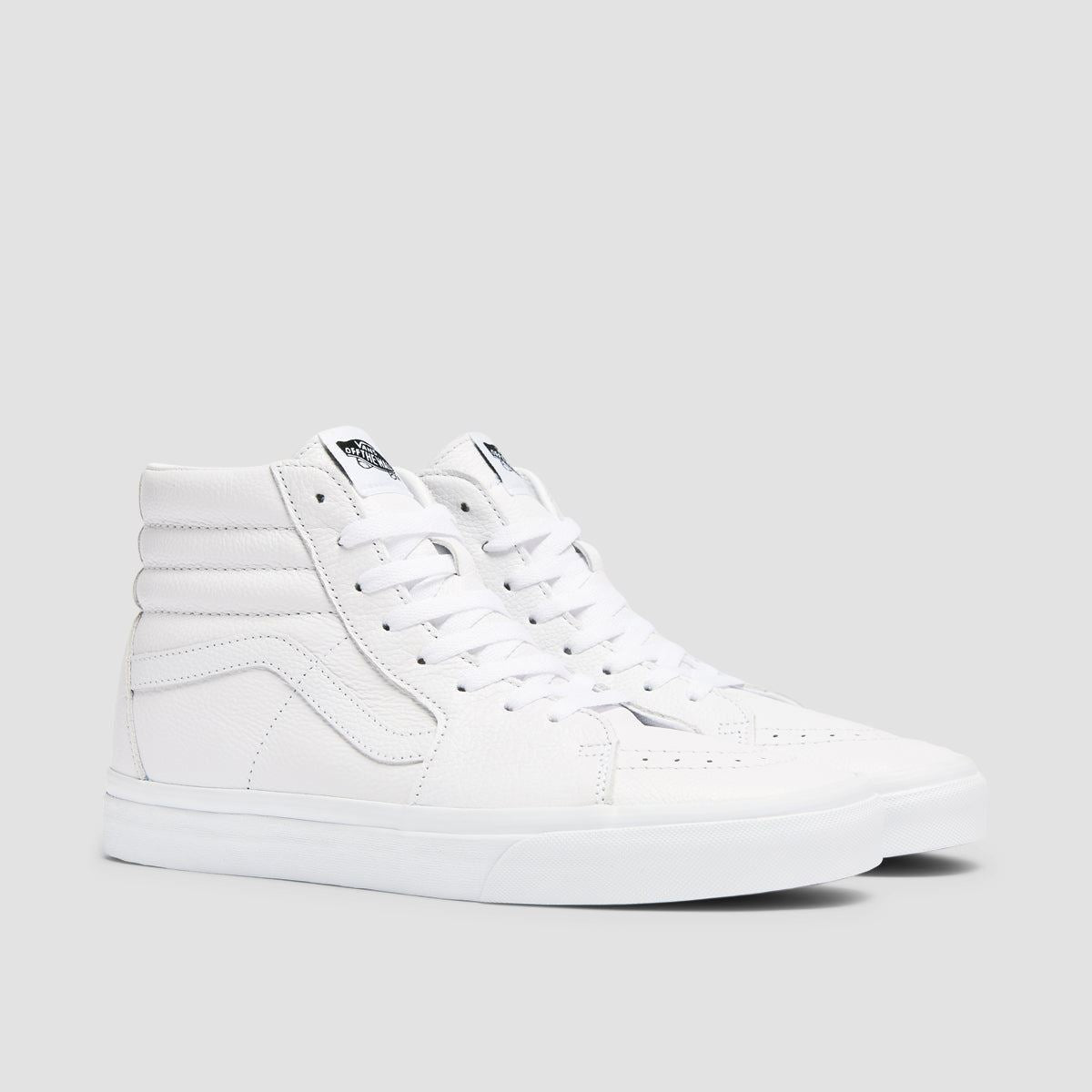 Vans SK8-Hi High Top Shoes - Leather True White/True White