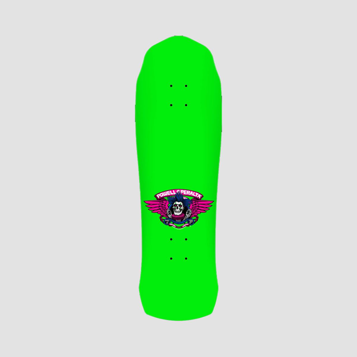 Powell Peralta Chris Hiett Skull 310 7-Ply Skateboard Deck Neon Green/Blue Foil - 9.5"