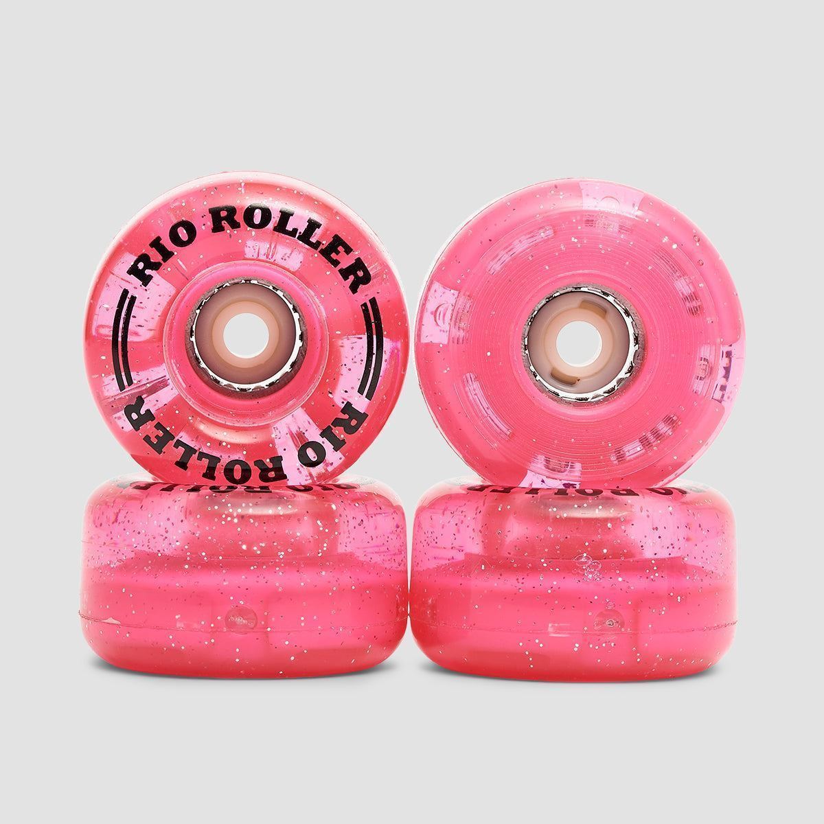 Rio Roller Light Up Wheels x4 Pink Glitter 58mm