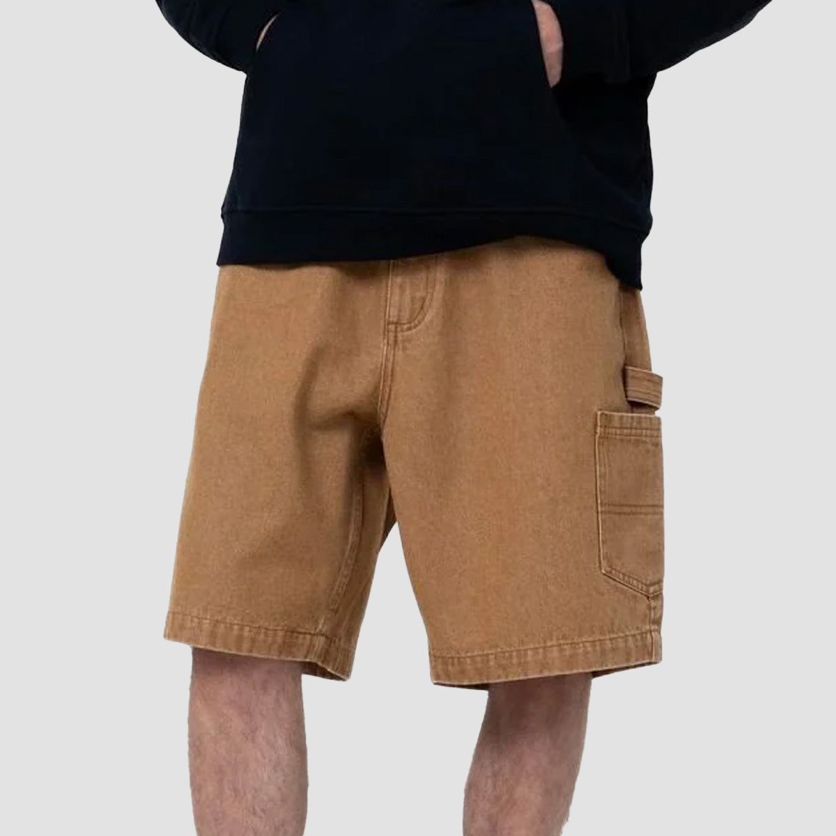 Santa Cruz Carpenter Big Denim Shorts Tan