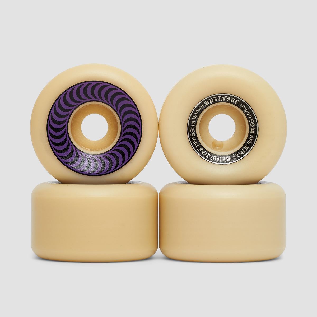 Spitfire Formula Four OG Classic 99DU Skateboard Wheels Natural/Purple 58mm