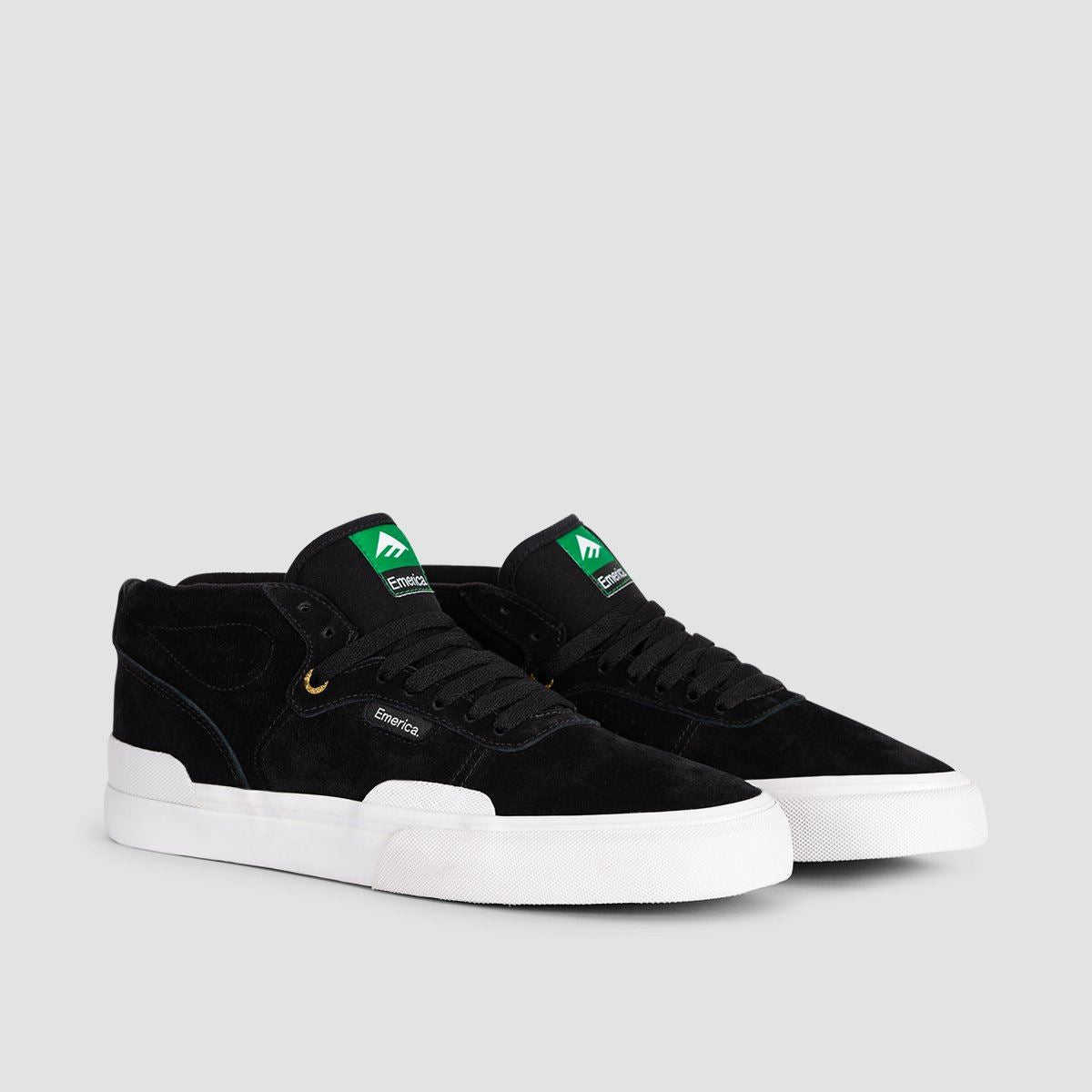 Emerica Pillar Shoes - Black/White/Gold