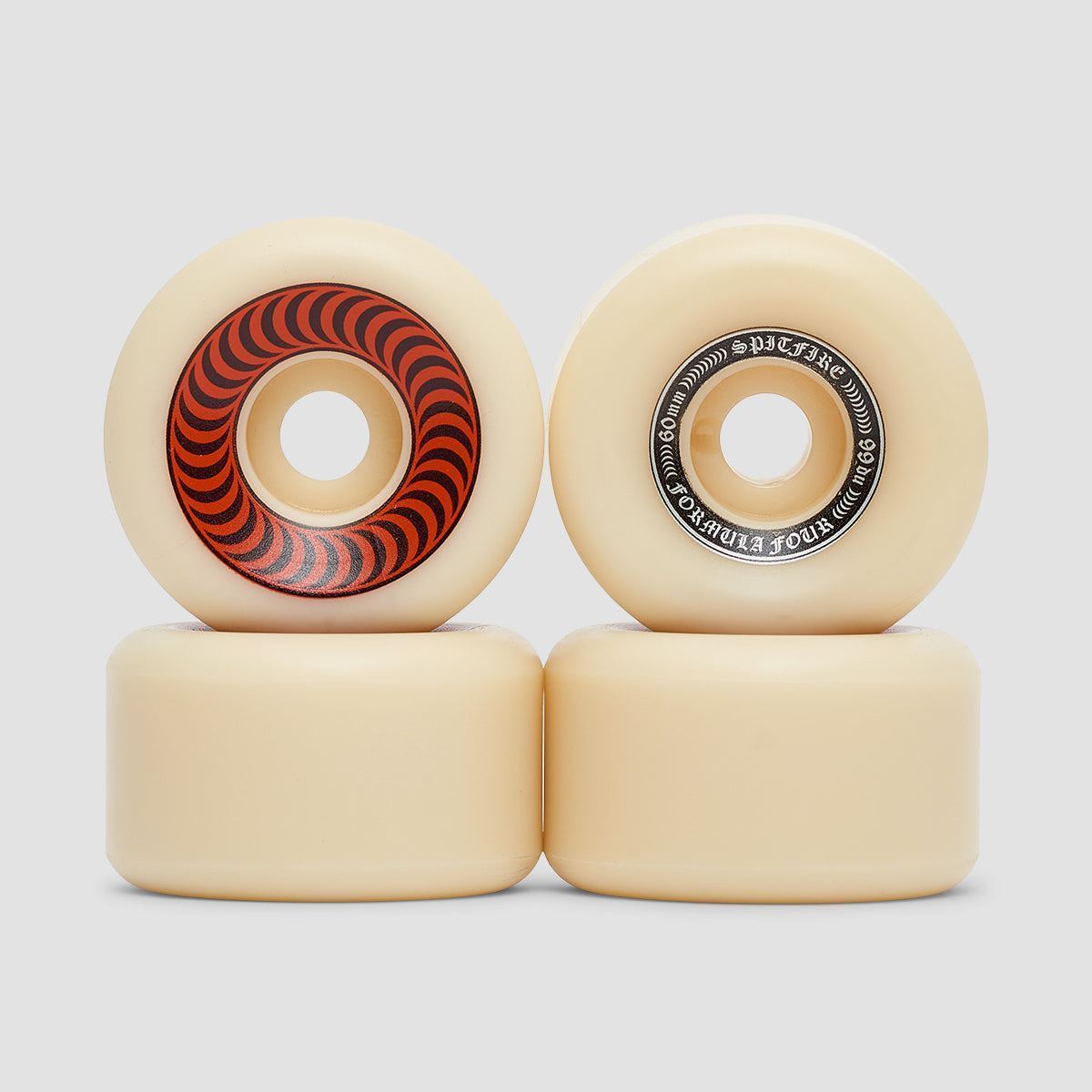 Spitfire Formula Four OG Classic 99DU Skateboard Wheels Natural/Red 60mm