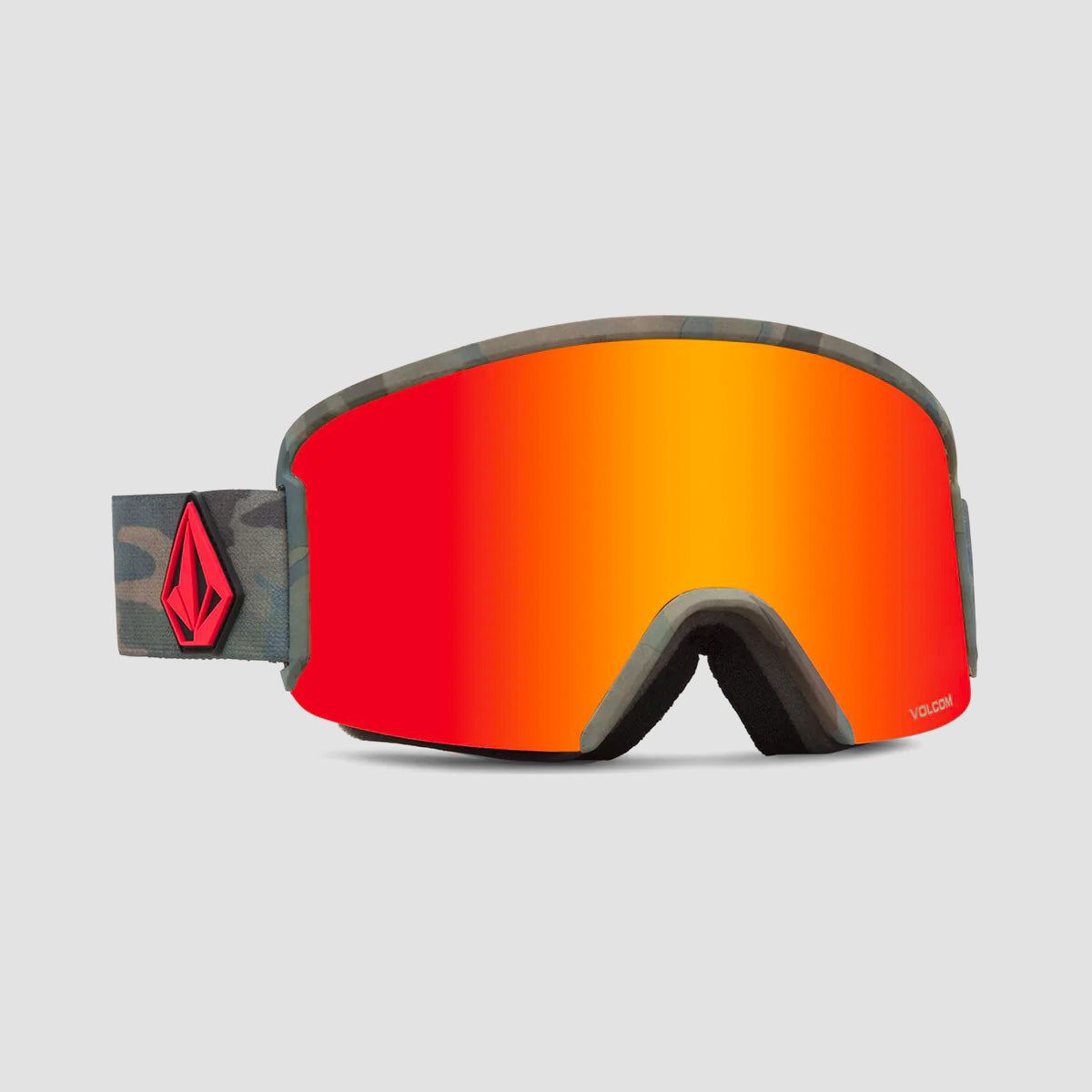 Volcom Garden Snow Goggles Cloudwash Camo/Red Chrome + Bonus Lens Yellow