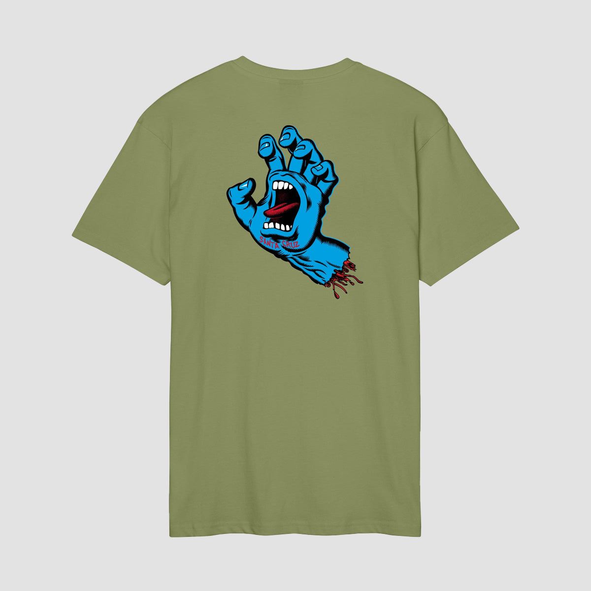 Santa Cruz Screaming Hand Chest T-Shirt Iguana