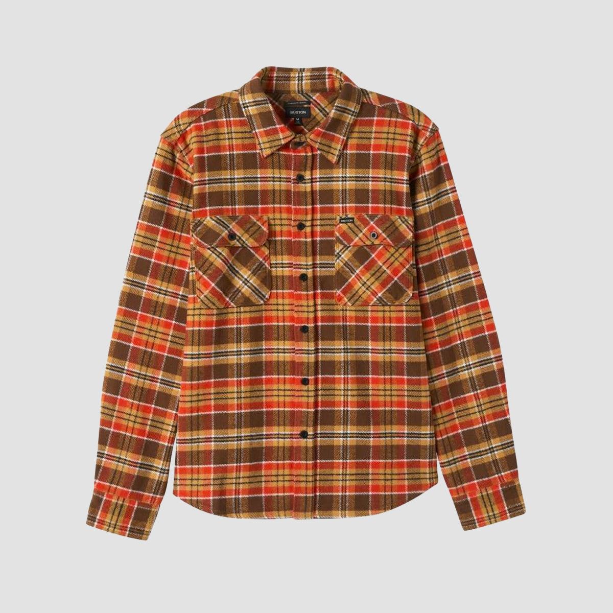 Brixton Bowery Heavyweight Longsleeve Flannel Shirt Desert Palm/Antelope/Burnt Red