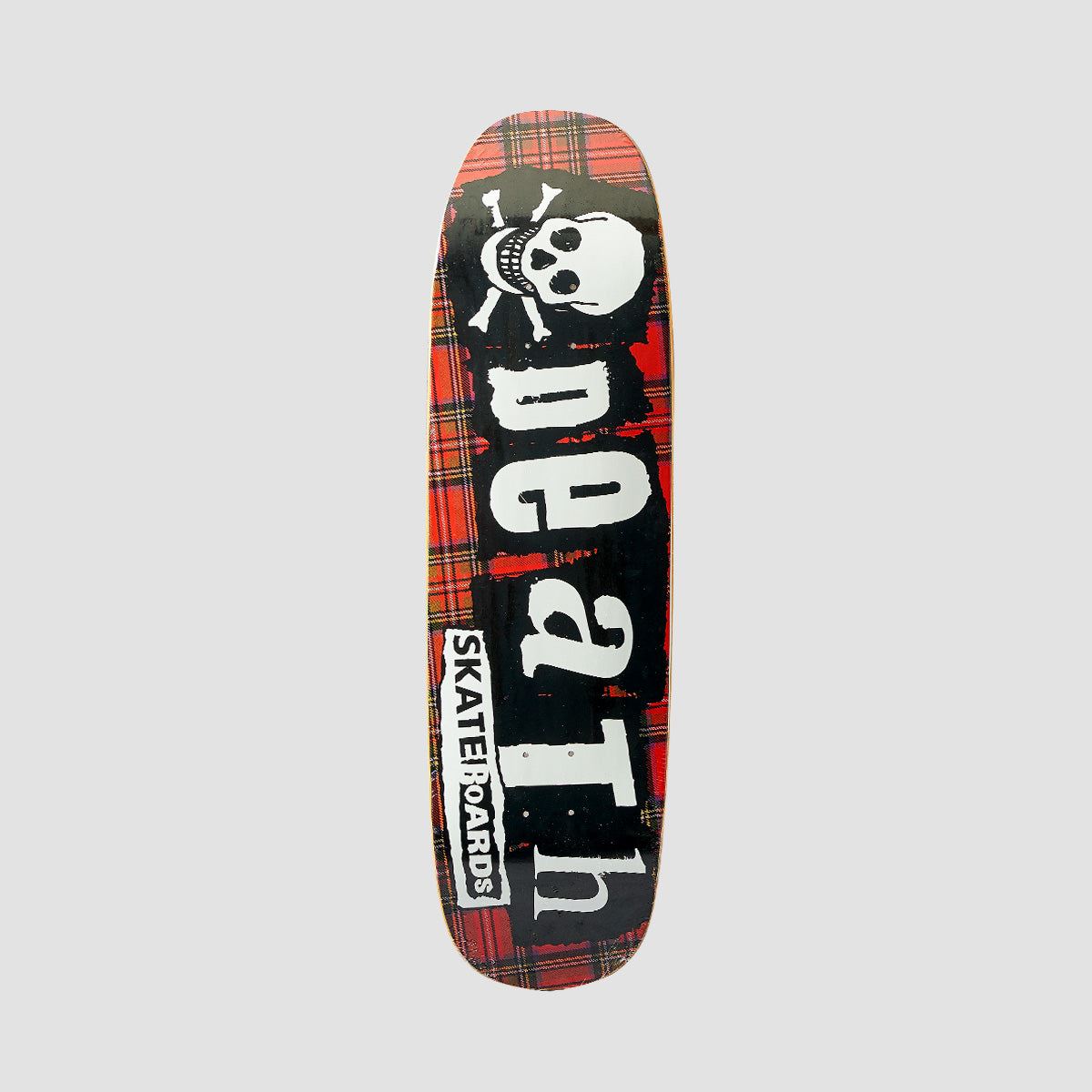 Death Tartan Punk Hybrid Shape Skateboard Deck - 8.9"