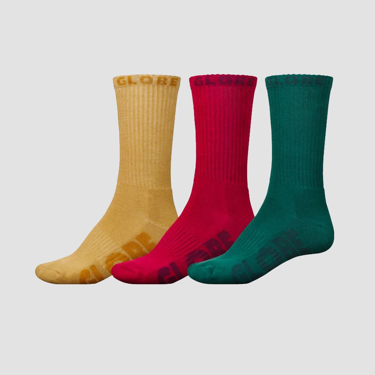 Globe Sustain Crew Socks 3 Pack Assorted