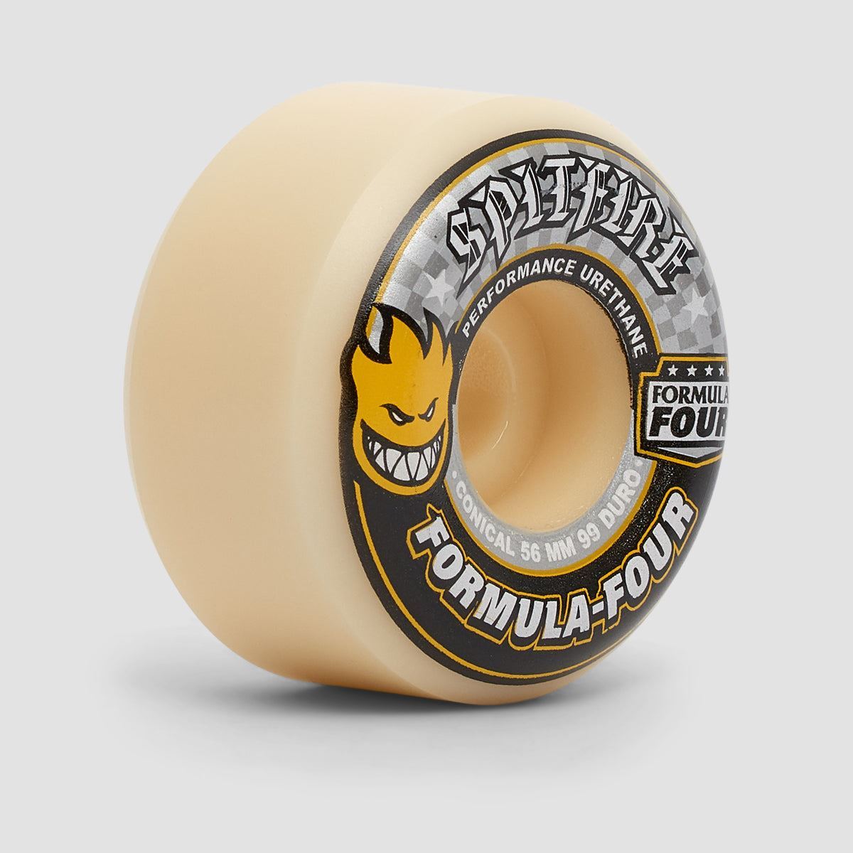 Spitfire Formula Four Conical 99DU Skateboard Wheels Natural/Yellow 56mm