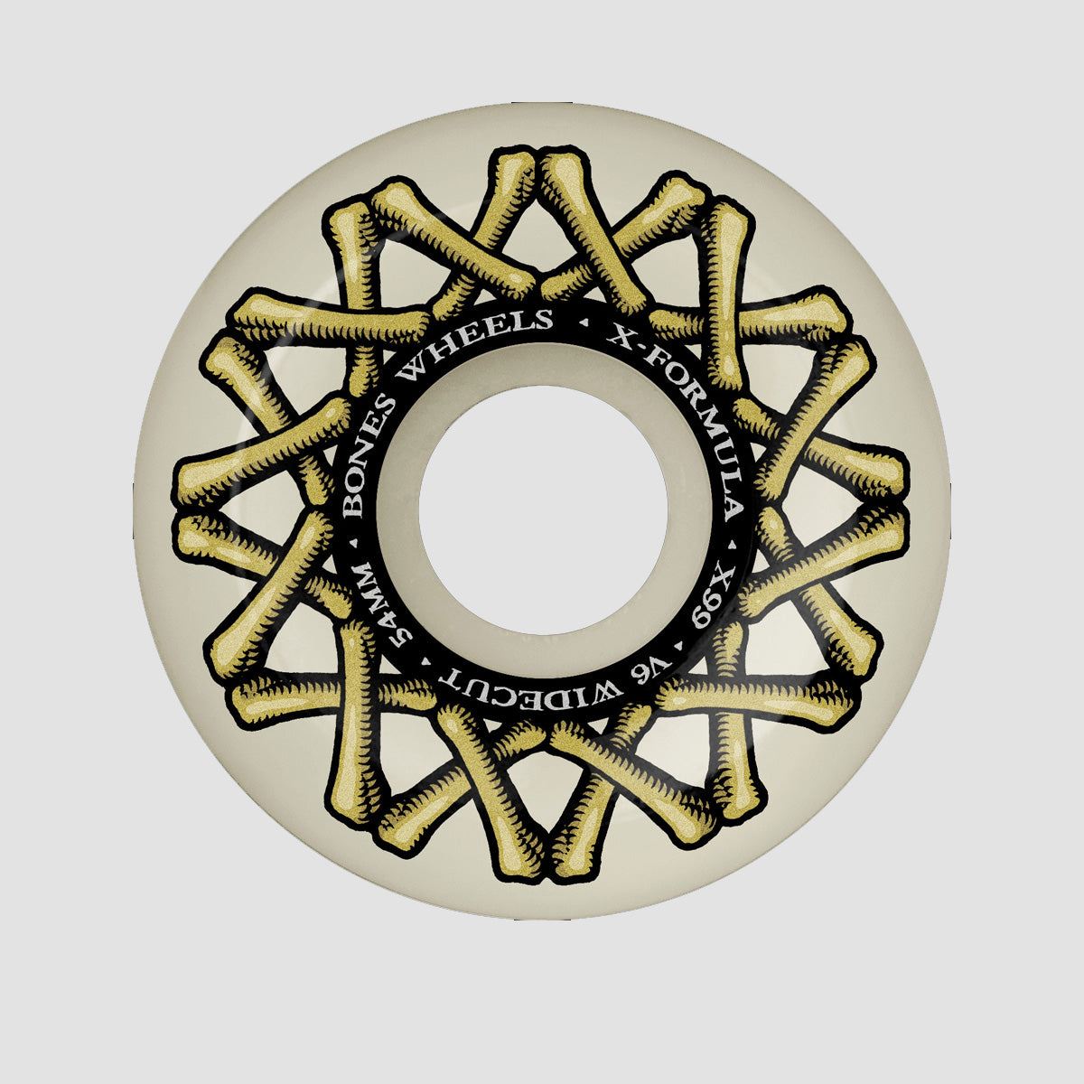 Bones X-Formula XF Widecut V6 99A Skateboard Wheels White 54mm