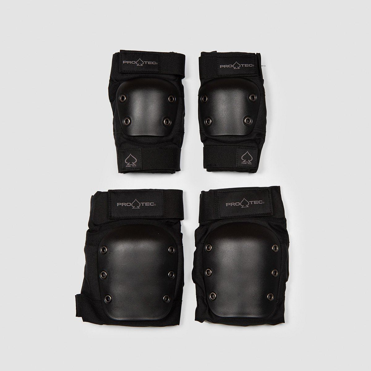 Protec Knee And Elbow Street Open Back Pad Set Black