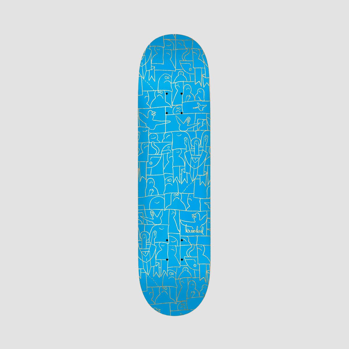 Krooked Flock PP Skateboard Deck Blue - 8.25"