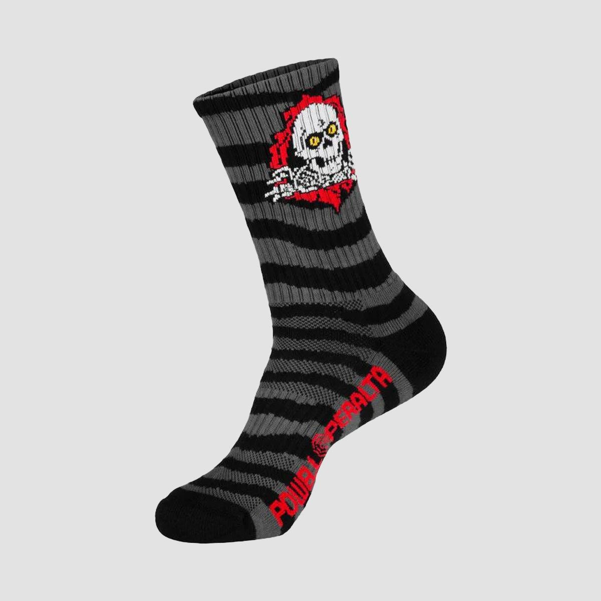 Powell Peralta Ripper Cotton Socks Stripes Charcoal/Black