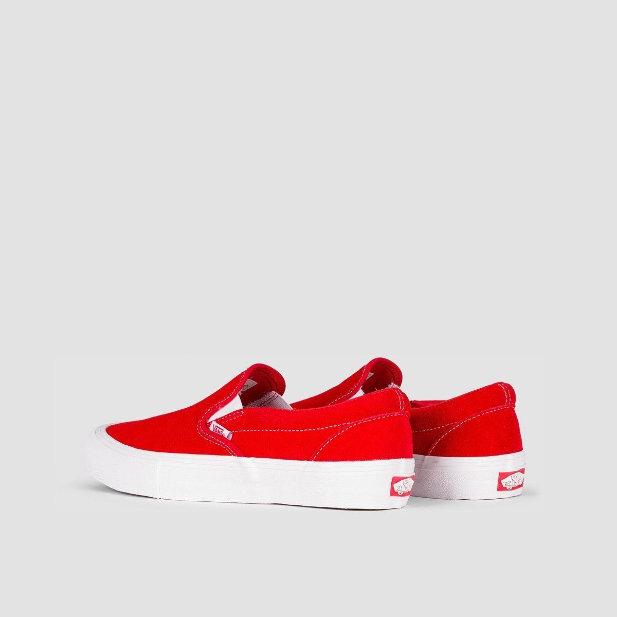 Vans Slip-On Pro Shoes - Suede Red/White