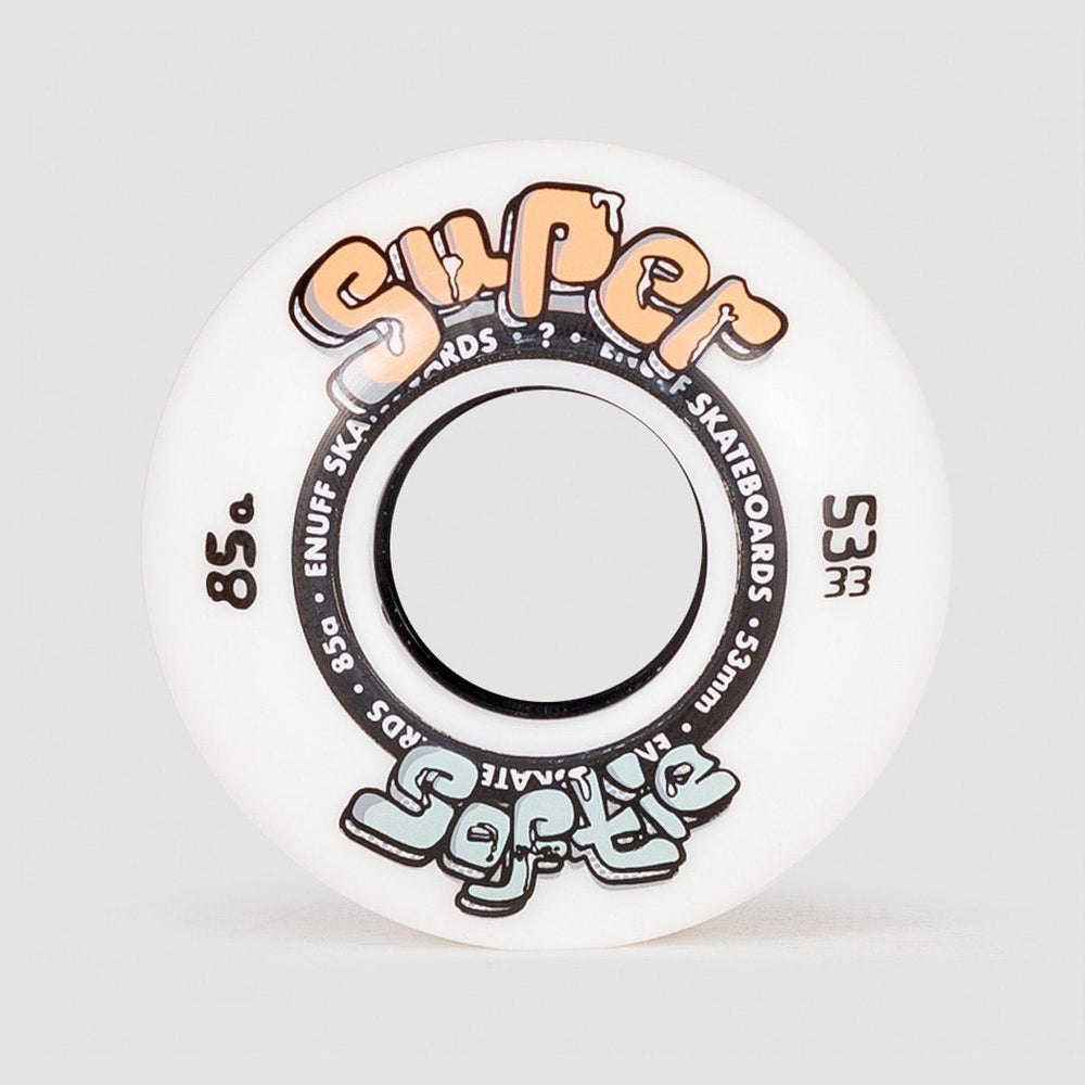 Enuff Super Softie Skateboard Wheels White 53mm