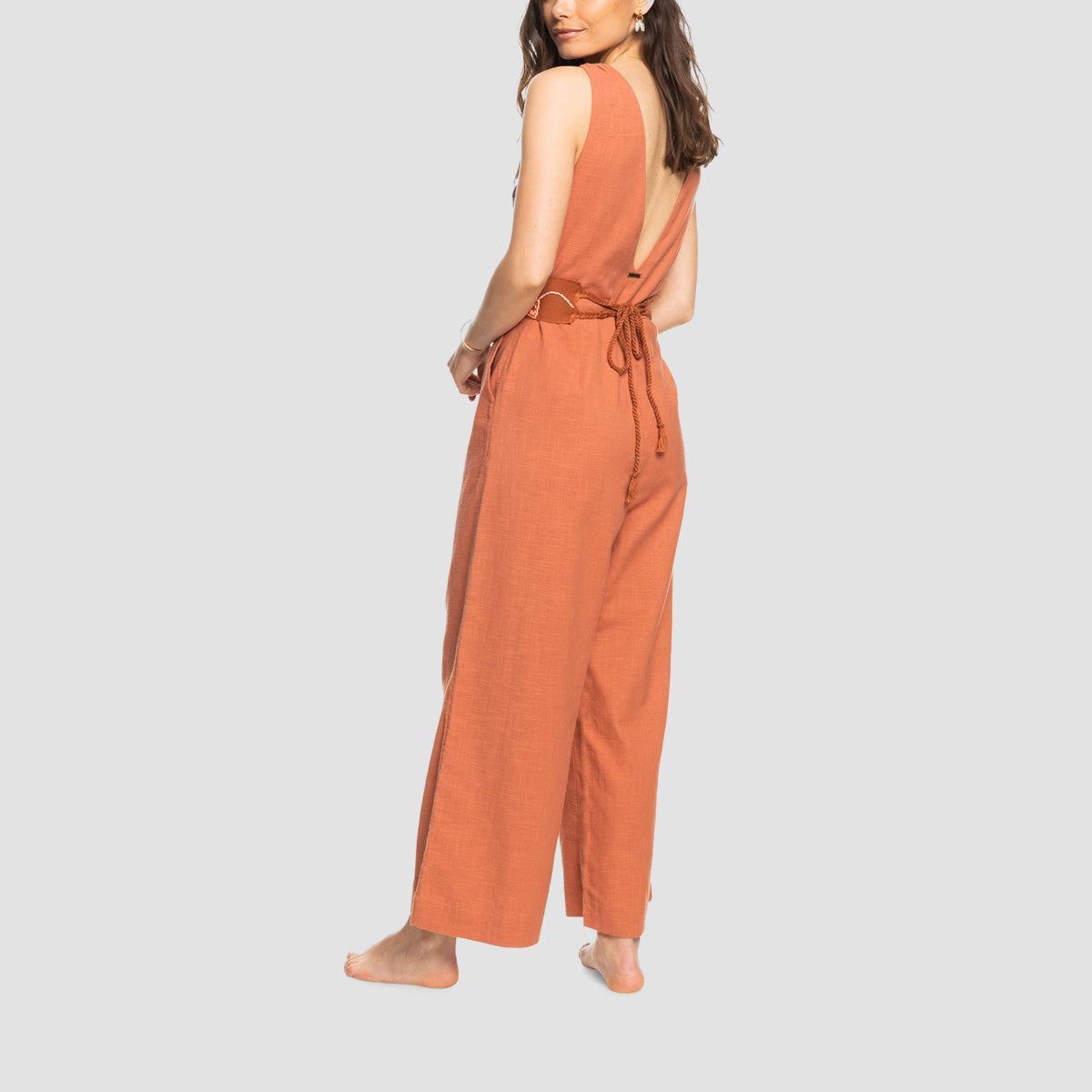 Billabong Drawing Jumpsuit Brown Oxide - Womens