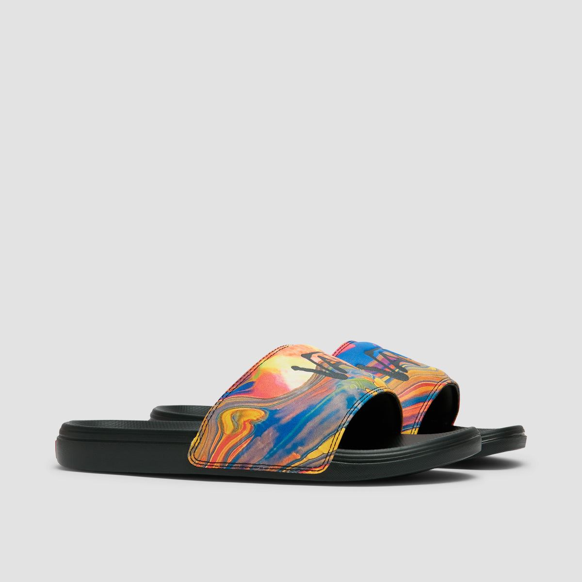 Vans La Costa Slide On Sandals Resin Rainbow Multi Black