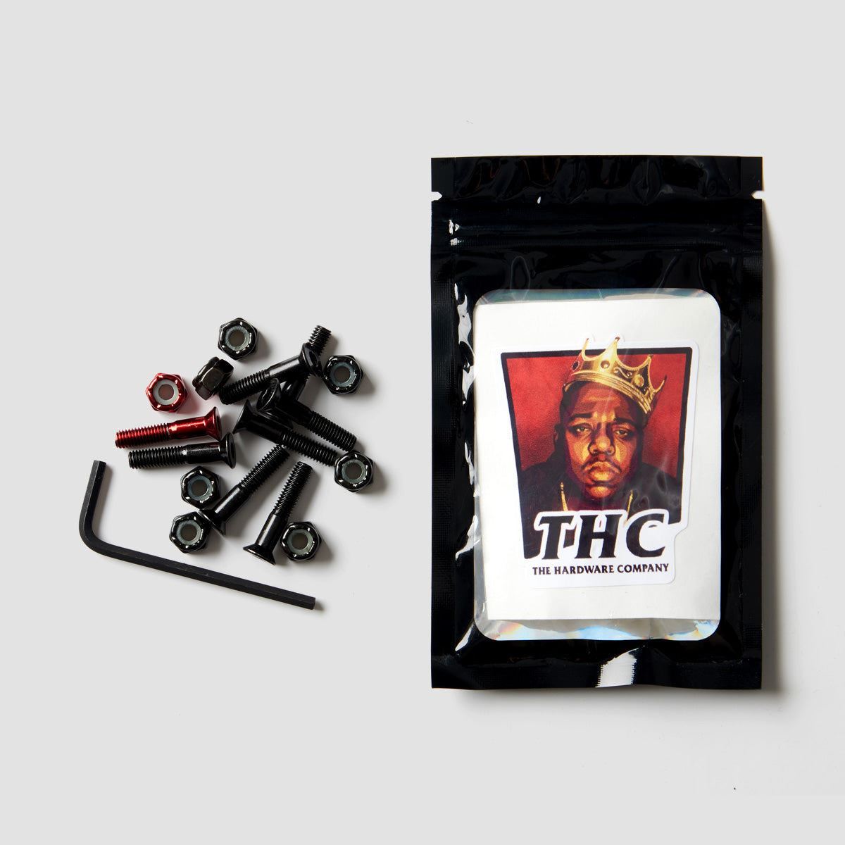 The Hardware Company THC Biggie Allen Truck Bolts Black/Red 1"