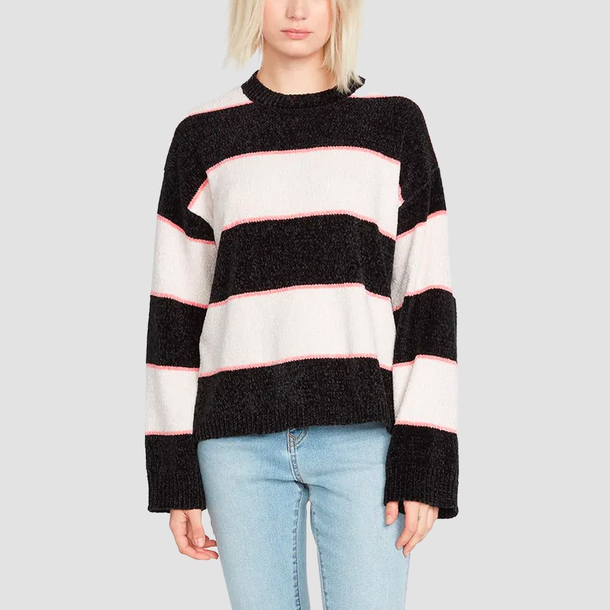 Women's Crewneck Feathered Pullover Sweater - Knox Rose™ Black L