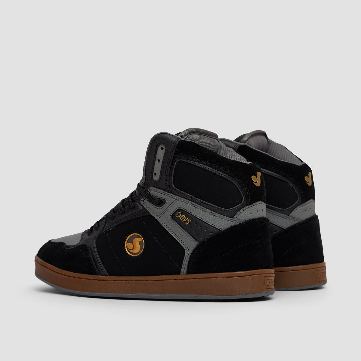 DVS Honcho High Top Shoes - Black/Charcoal/Gold Suede