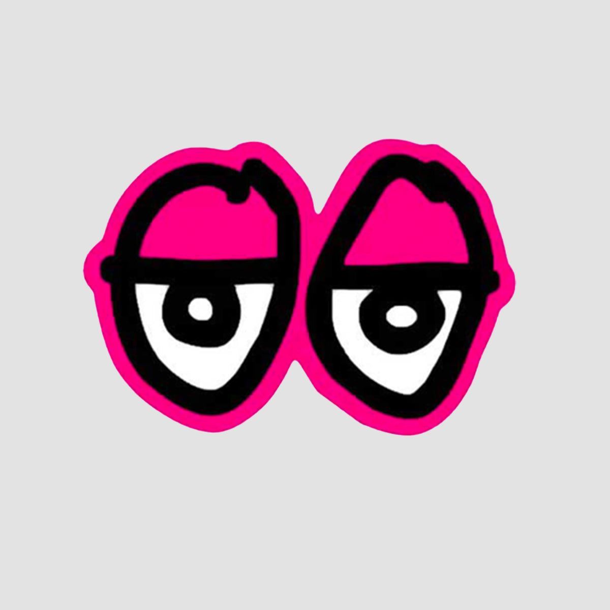 Krooked Eyes Diecut Sticker Pink 80x60mm