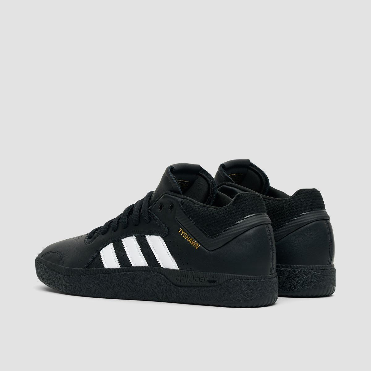 adidas Tyshawn Shoes - Core Black/Footwear White/Gold Metallic