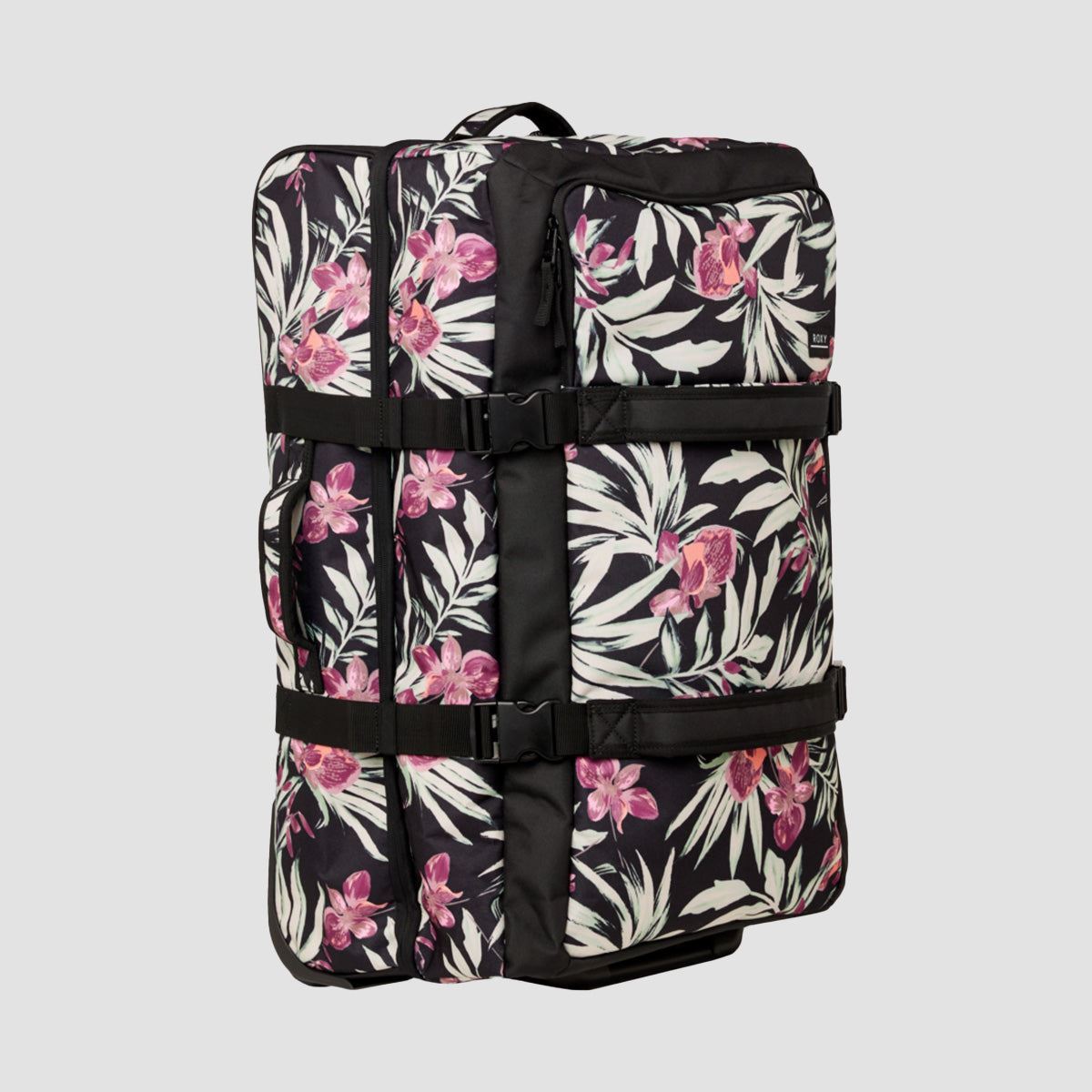 Roxy Travel Dreaming 62L Wheelie Suitcase Anthracite Wind Swept Floral - Womens