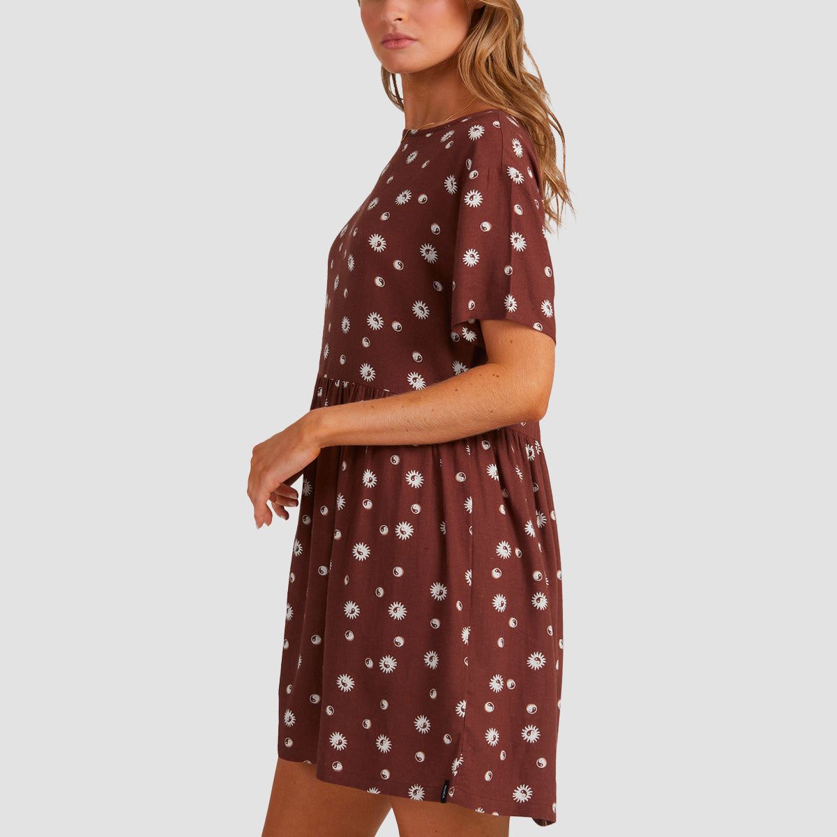 RVCA Balance Act Babydoll Dress Cappuccino - Womens