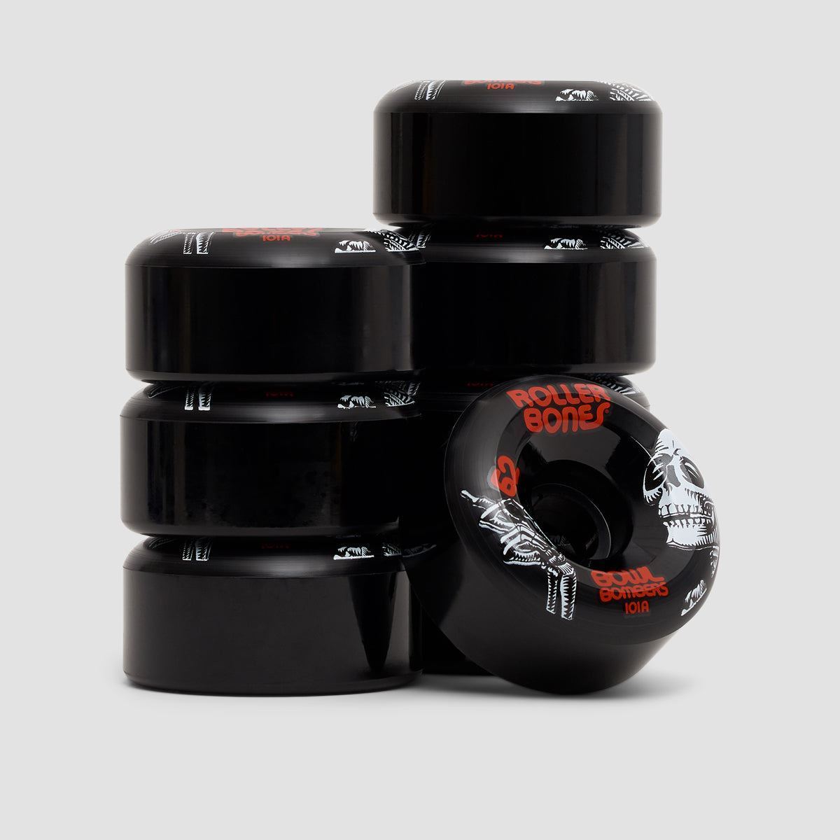 Rollerbones Bowl Bombers 101a Quad Wheels x8 Black 62mm