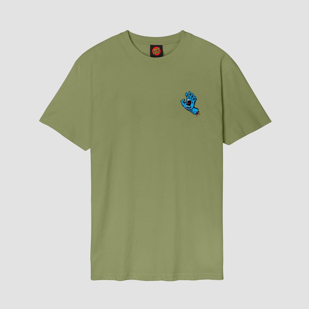 Santa Cruz Screaming Hand Chest T-Shirt Iguana