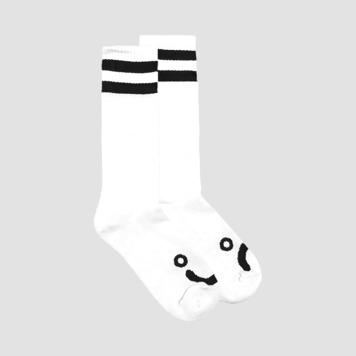 Polar Happy Sad Long Socks White - Unisex