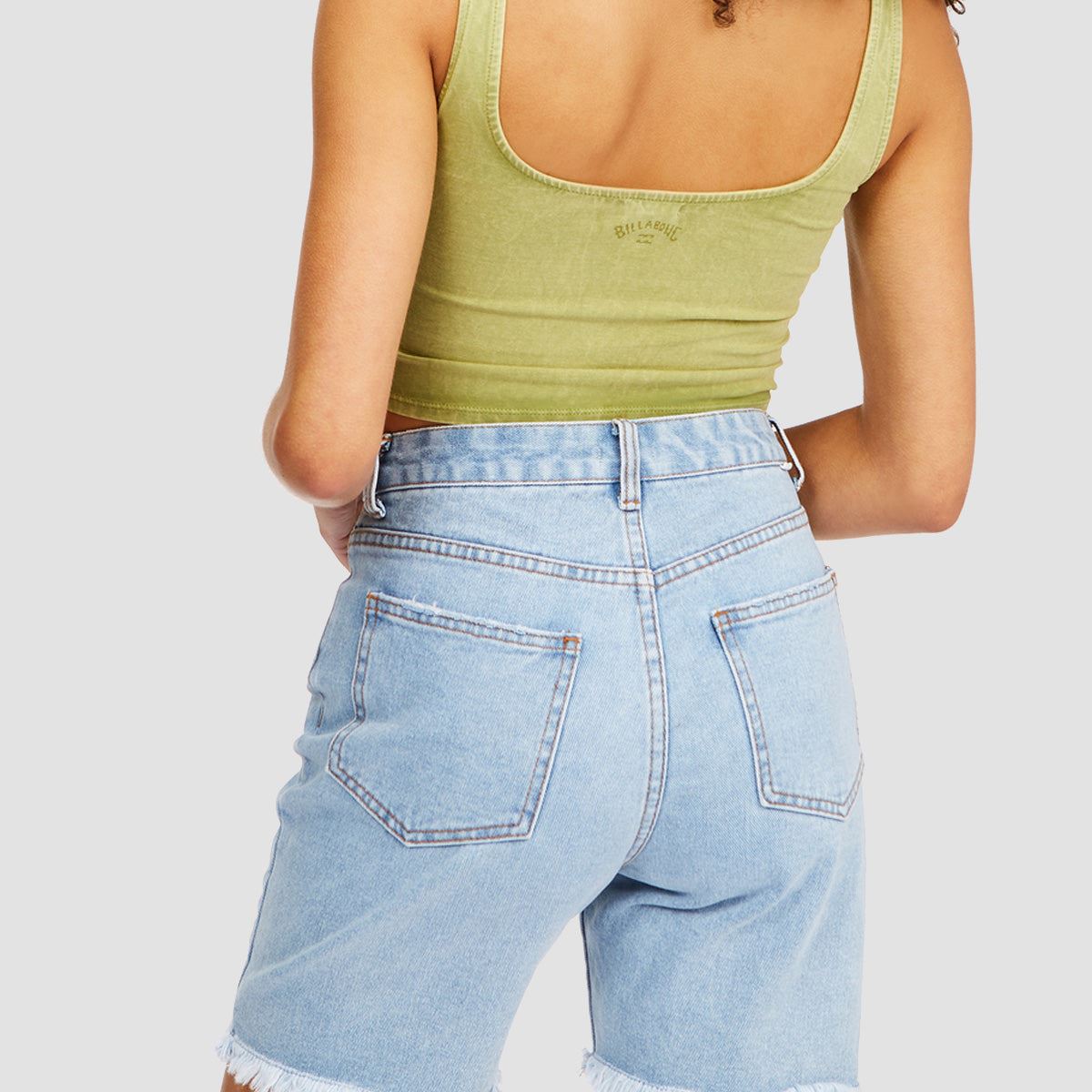 Denim shorts sales with long pockets