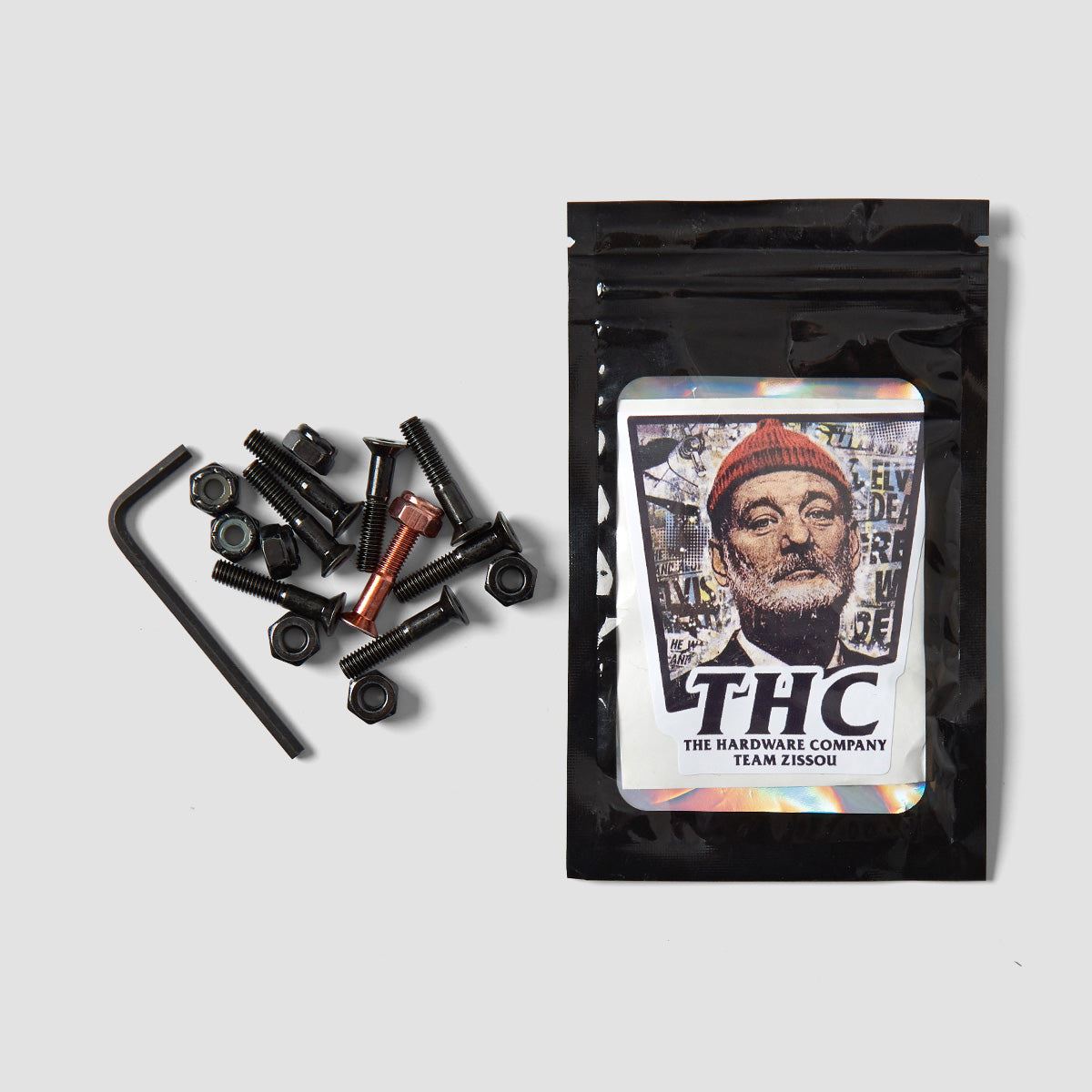 The Hardware Company THC Team Zissou Allen Truck Bolts Black/Red 1"