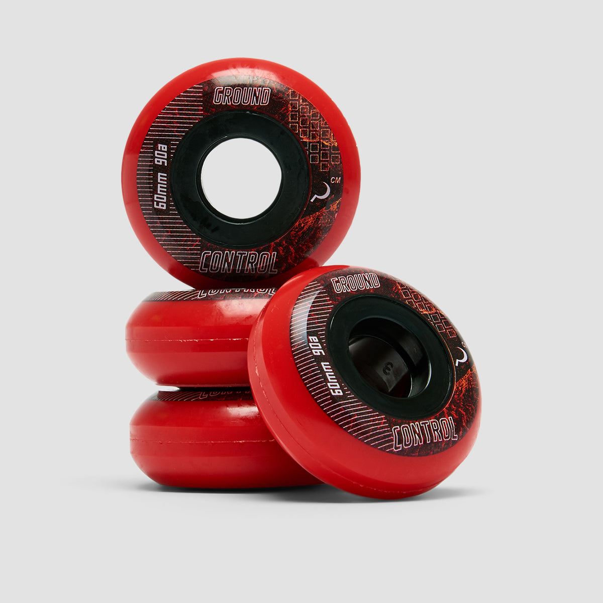 Ground Control Earth City 90A Aggressive Inline Wheels x4 Red 60mm