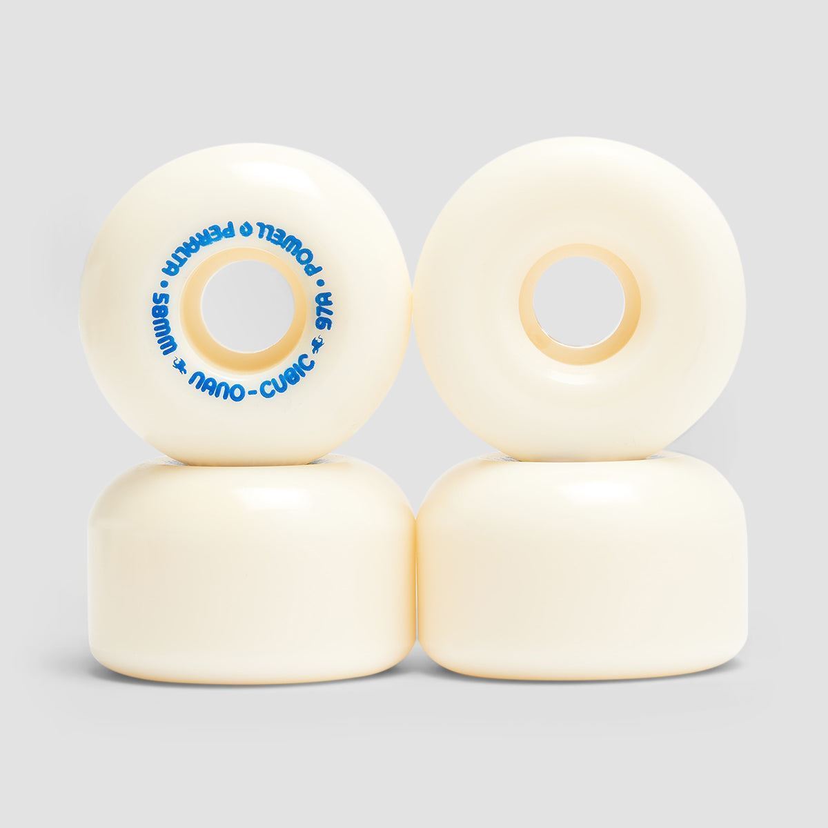 Powell Peralta Dragon Formula Nano Cubic 97A Skateboard Wheels Off White/Blue 58x37.5mm