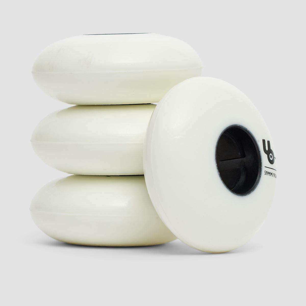 Undercover Team 90A Inline Wheels x4 White 59mm