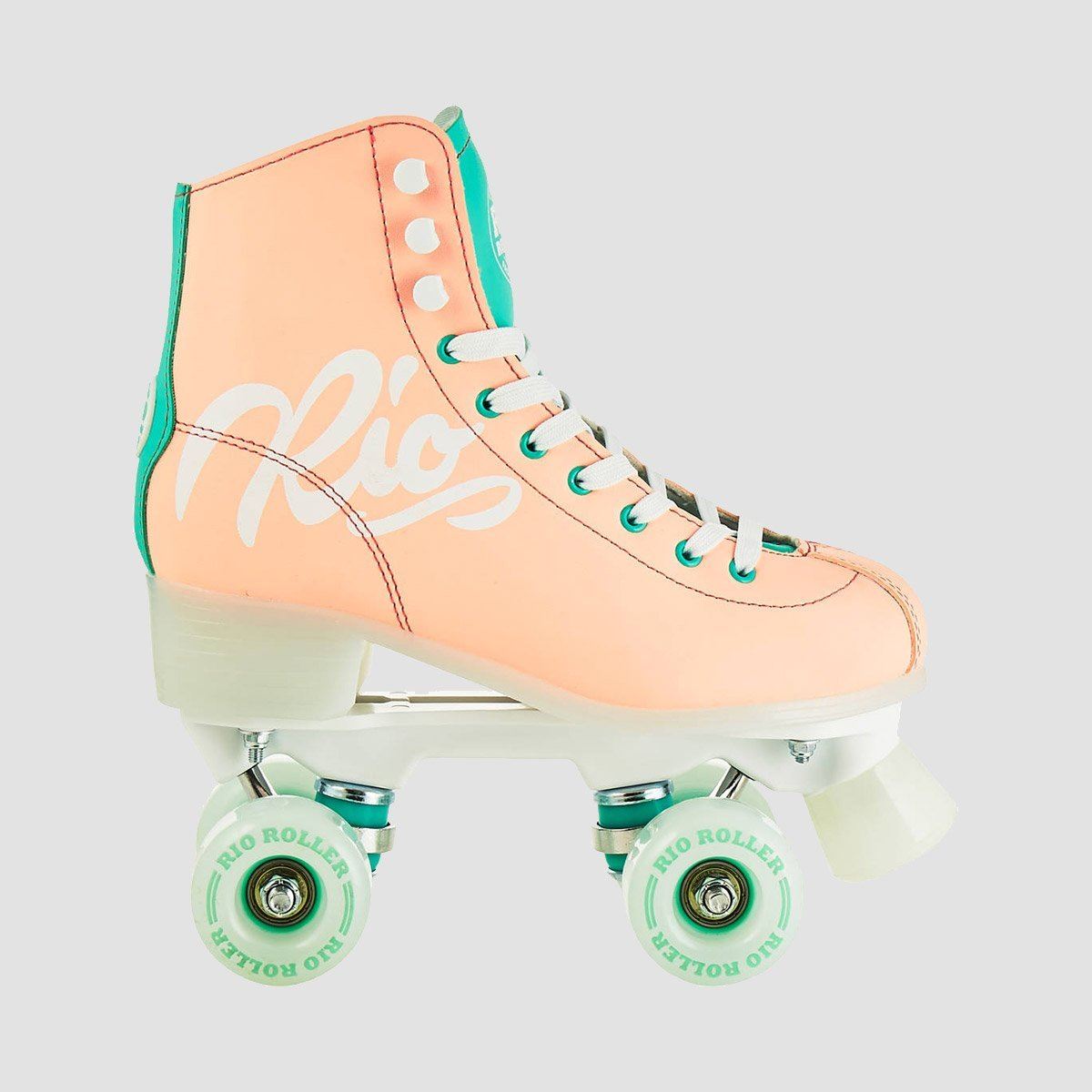 Rio Roller Script Quad Skates Peach/Green