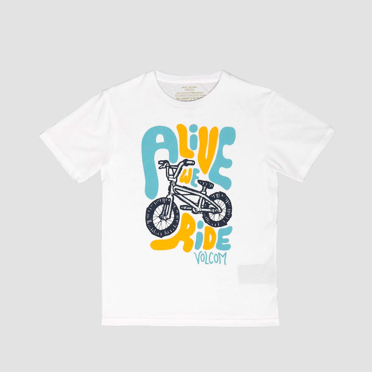 Volcom Alive We Ride Send Mode T-Shirt White - Kids