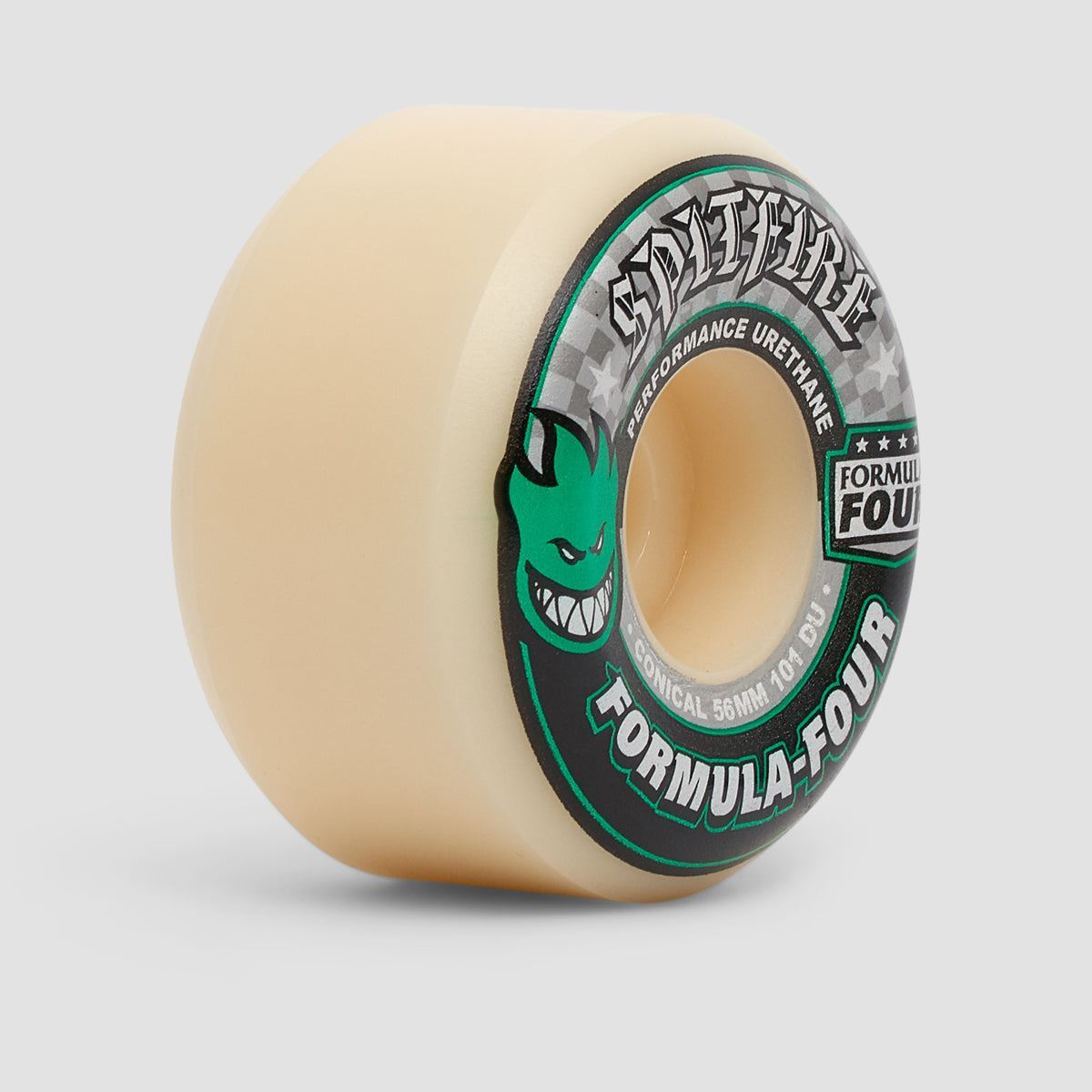 Spitfire Formula Four Conical 101DU Skateboard Wheels Natural/Green 56mm