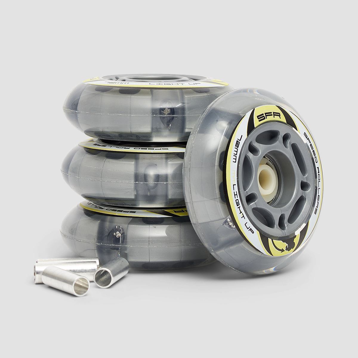 SFR Light Up Inline Wheels Silver 70mm