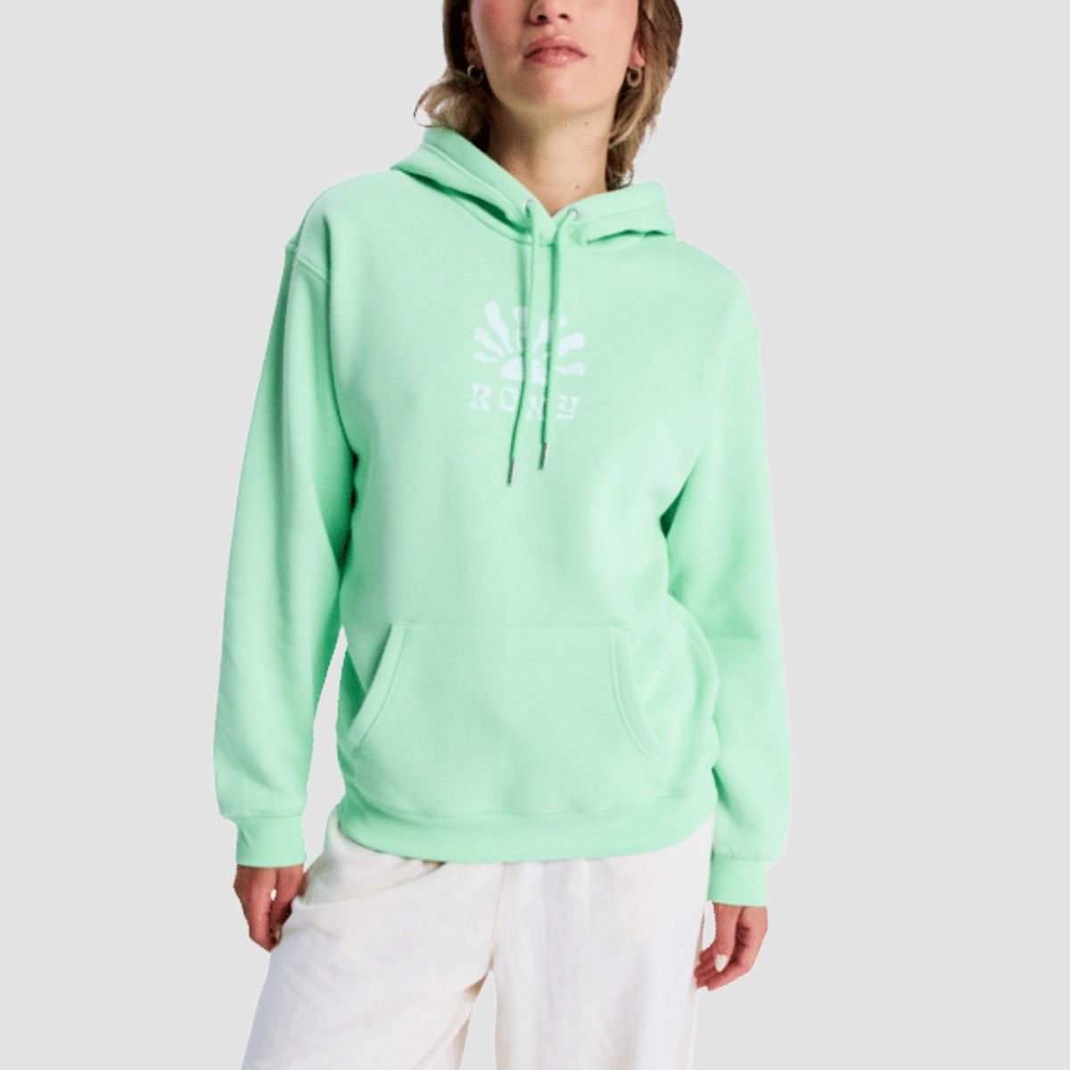Roxy Surf Stoked VT Pullover Hoodie Pistachio Green - Womens